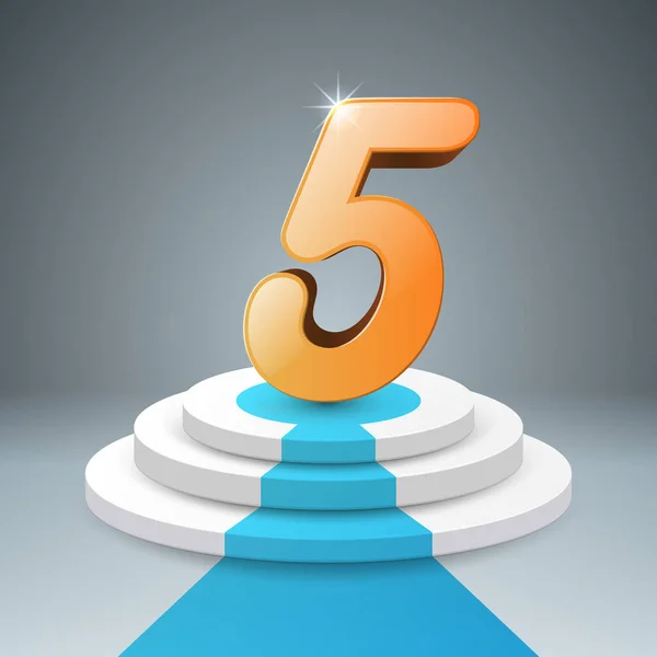 Escalera de negocio de infografías 3D. Cinco icono 3d . — Vector de stock