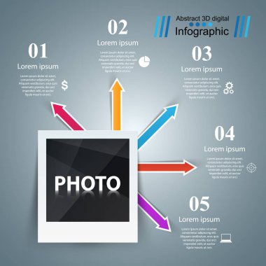 İş Infographics origami stil vektör çizim fotoğraf.