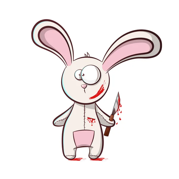 Bad rabbit - horror illustration. — Stock Vector