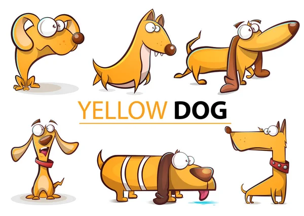 Set chien jaune 2018 illustration de dessin animé . — Image vectorielle