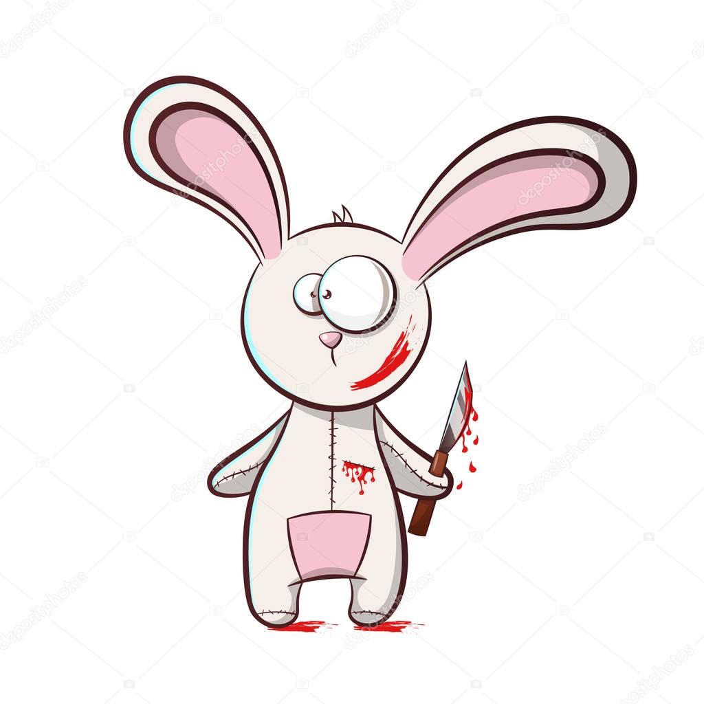 Bad rabbit - horror illustration.
