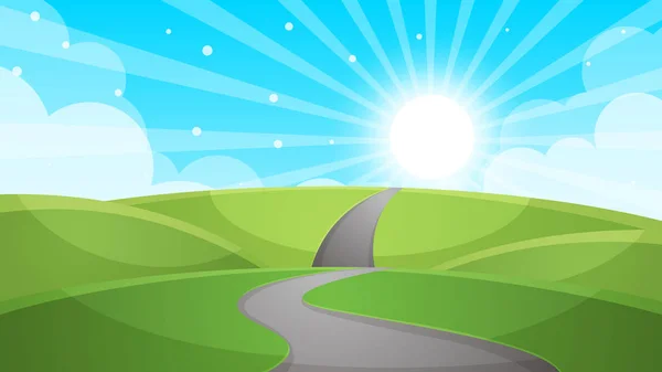 Karikatür manzara - yol illüstrasyon.