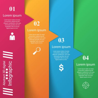 İş Infographics origami stil vektör çizim.