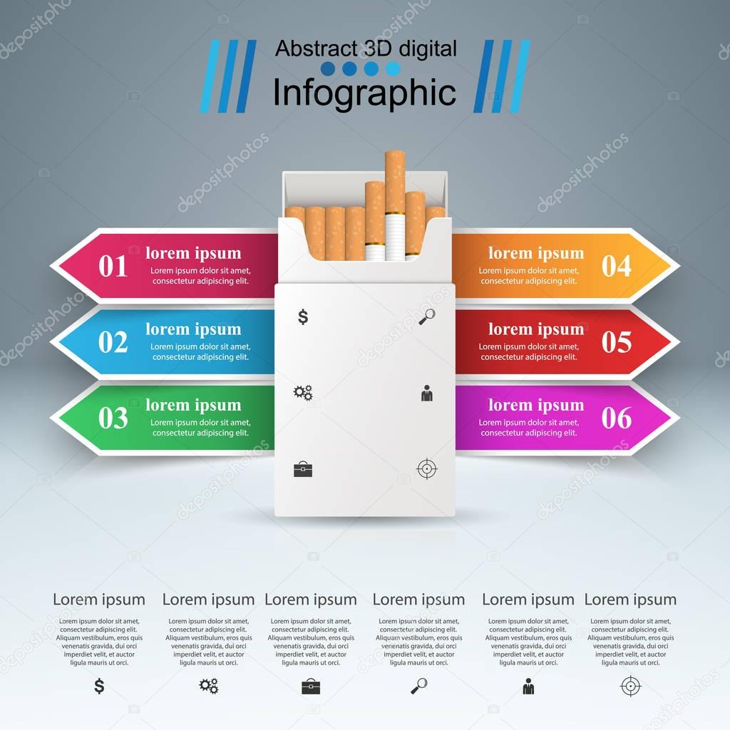 Business illustration of a cigarette and harm.