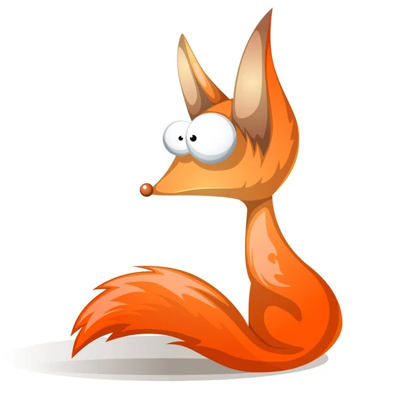 クレイジー面白い、かわいい赤狐. — ストックベクタ