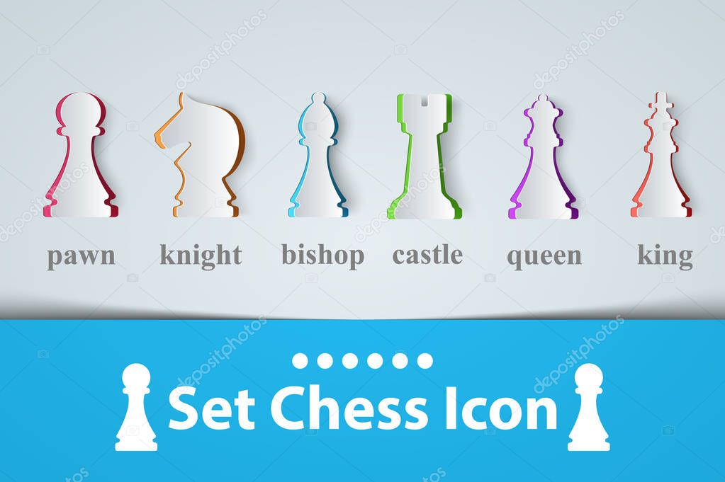 chess icon King, Queen, Castle Bishop Knight Pawn