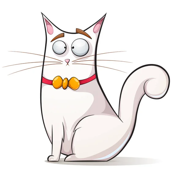Cute, funny cat with bow. — Stock Vector