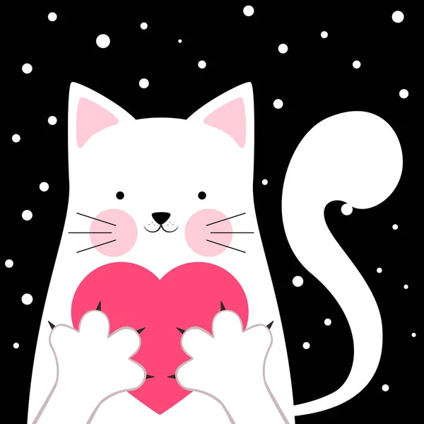 Un chat drôle et mignon. Illustration amour — Image vectorielle