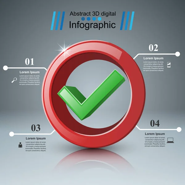 Ok, igen ikonra. Üzleti infographic. — Stock Vector