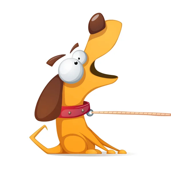 Funnu, aranyos, őrült sárga kutya. — Stock Vector