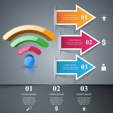 İş infographics. Kablosuz simgesi.