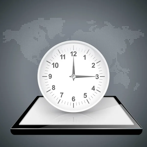 Horloge, montre sur le gadget numérique . — Image vectorielle