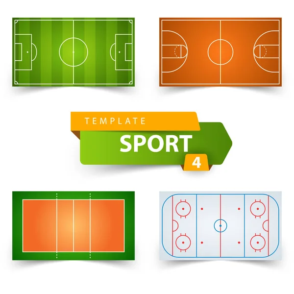 Fotbal, fotbal, basketbal, volejbal, hokej - šablona pole. — Stockový vektor