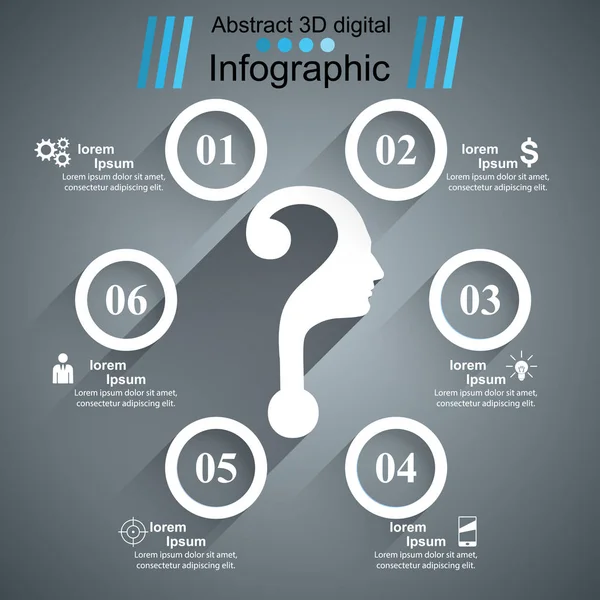 Ερώτηση, κεφάλι - επαγγελματίες infographic. — Διανυσματικό Αρχείο