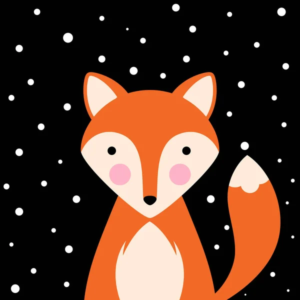Cartoon flat illustration- funny, cute fox. — Stock Vector