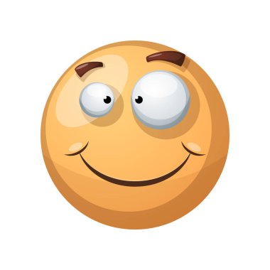 Mutlu, komik gülümser - mutluluk illüstrasyon.