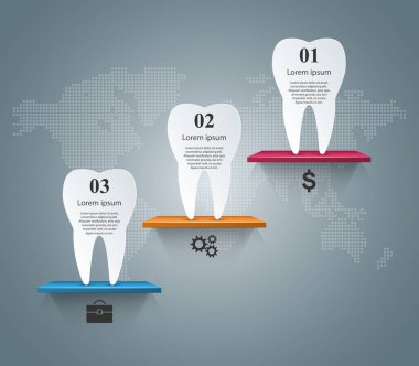 İş Infographics. Diş simgesi.