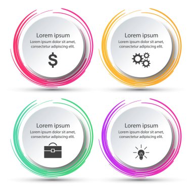 İş Infographics origami stil vektör çizim.