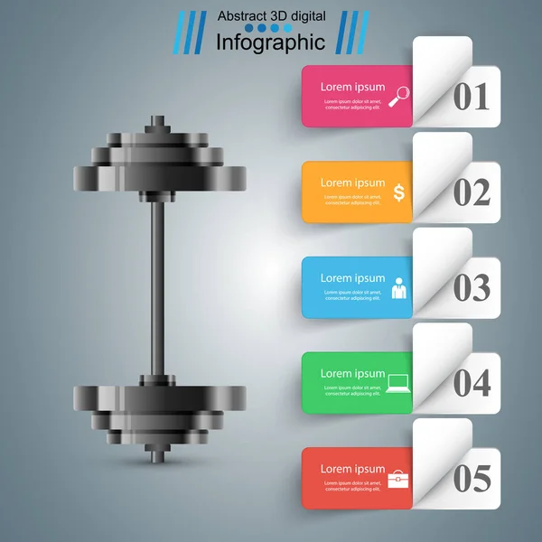 Realistische barbell - business infographic — Stockvector