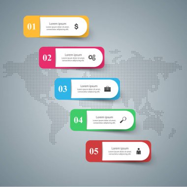 İş Infographics origami stil vektör çizim.