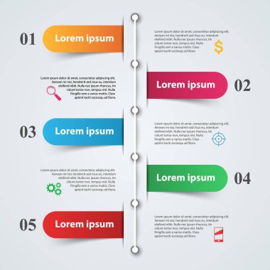 İş Infographics origami stil vektör çizim.