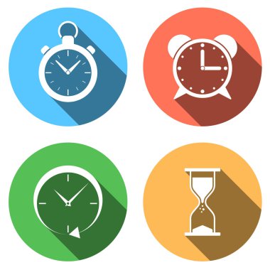 Küme dört renk düz simgesi.