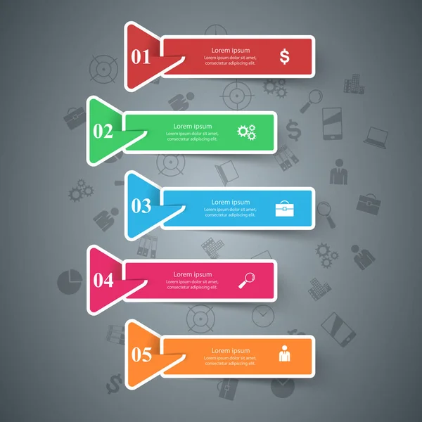 Negocios Infografías estilo origami Ilustración vectorial . — Vector de stock