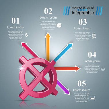 Durak, 3d gerçekçi herhangi bir simge yoktur. İş Infographic.