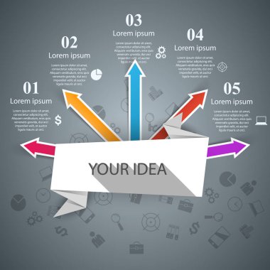 Kağıt afiş - iş Infographic.