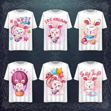 Tavşan illüstrasyonunu ve ticaretini ayarla