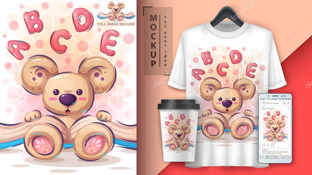 Bear read book poster and merchandising