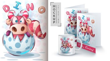 Cute dino poster and merchandising