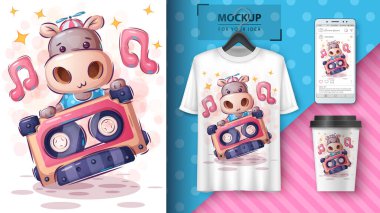 Music hippo poster and merchandising