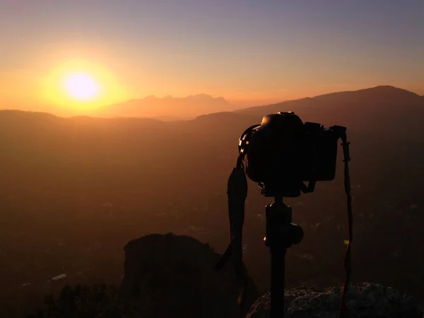 Zachód słońca w Montserrat — Zdjęcie stockowe