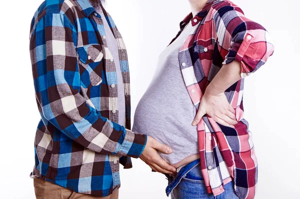 Hipster parents waiting for child — Stock Photo, Image