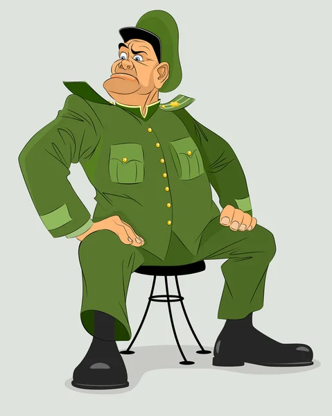 General militar en silla — Vector de stock