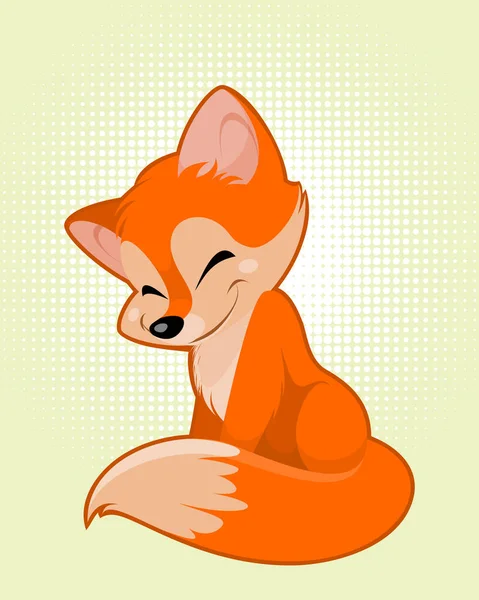 Little funny fox — Stock Vector