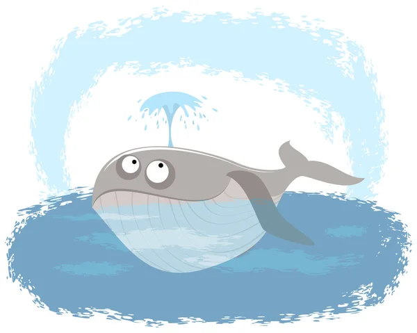 Balena nell'oceano — Vettoriale Stock