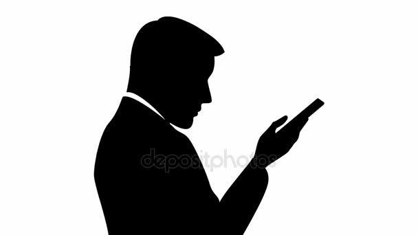 Businessman with smartphone — Stock Video