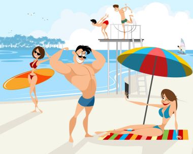 mensen rusten op het strand