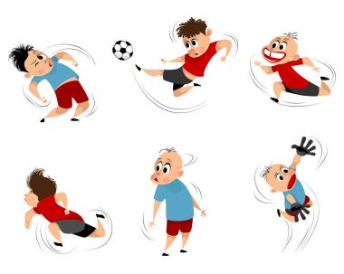 Çocuklar oynarken futbol seti