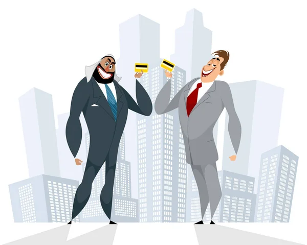 Успешное сотрудничество бизнесменов — стоковый вектор