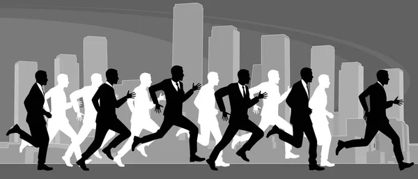 Group of men running — Stock Vector