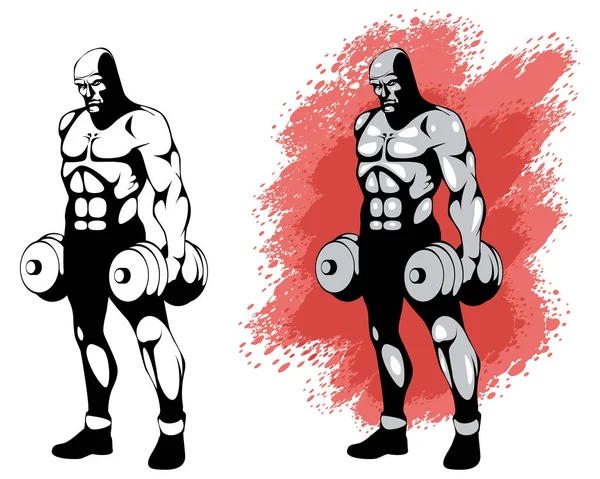 Bodybuilder en deux variantes — Image vectorielle