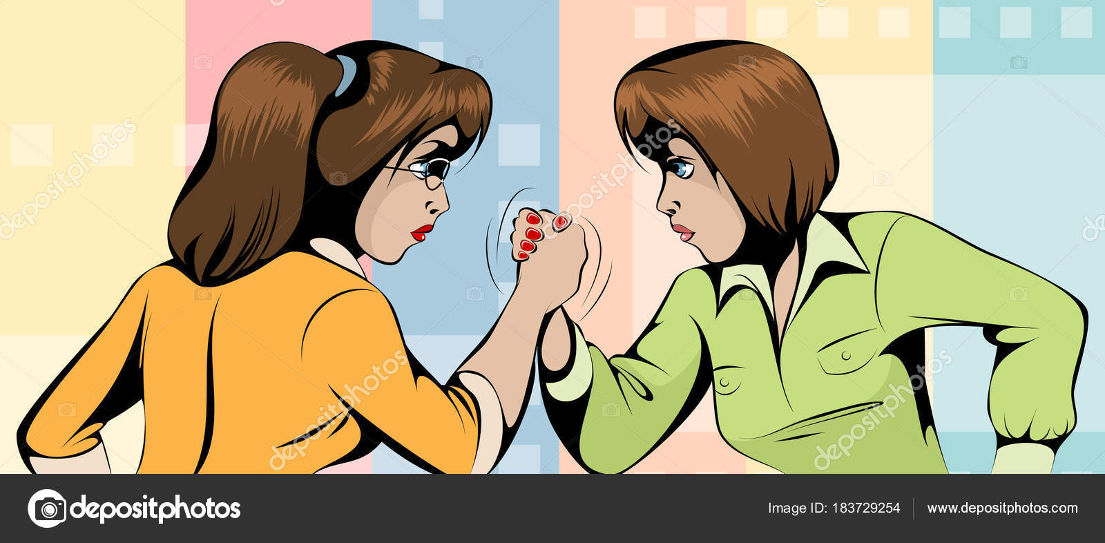 Fight between two women Stock Vector Image by ©guingm55 #183729254