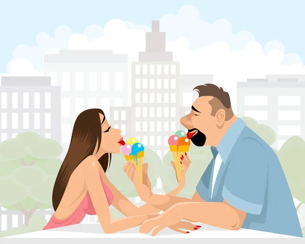 Couple dans le café — Image vectorielle