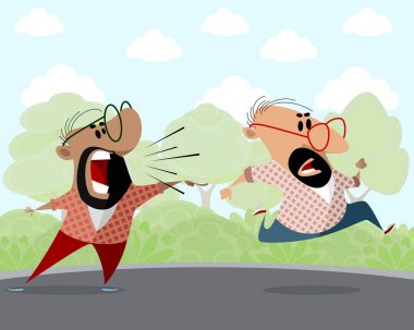 İki adam açık havada