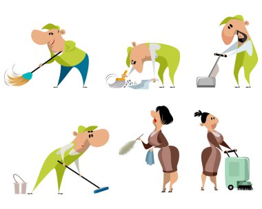 Beyaz temizlik işçileri