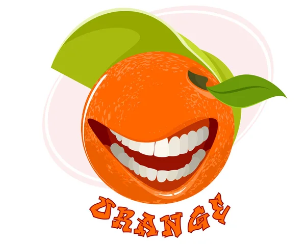 Funny orange på vit — Stock vektor