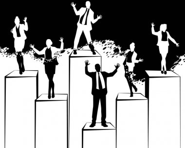 İş adamları dans siluetleri